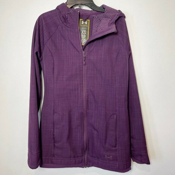 Under Armour Womens UA Storm Softshell Jacket Purple Size XS Hooded Long Sleeve - Picture 1 of 9